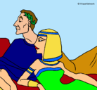 Dibujo César y Cleopatra pintado por liz