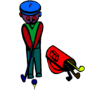 Dibujo Jugador de golf II pintado por santiago