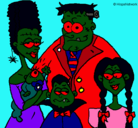 Dibujo Familia de monstruos pintado por josue