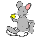Dibujo Rata con queso pintado por Patricio