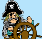 Dibujo Capitán pirata pintado por piratas