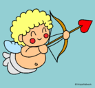 Dibujo Cupido pintado por linda