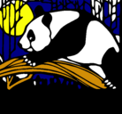 Dibujo Oso panda comiendo pintado por marta