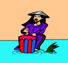 Dibujo Mujer tocando el bongó pintado por pati