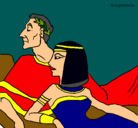 Dibujo César y Cleopatra pintado por Eva