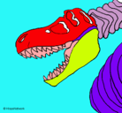 Dibujo Esqueleto tiranosaurio rex pintado por AITORMORA