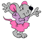 Dibujo Rata con vestido pintado por luzz