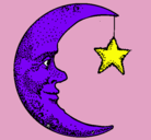 Dibujo Luna y estrella pintado por alba