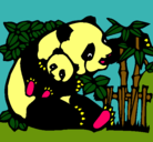 Dibujo Mama panda pintado por juanma