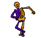 Dibujo Esqueleto contento pintado por dady