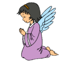 Dibujo Ángel orando pintado por jarumy