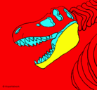 Dibujo Esqueleto tiranosaurio rex pintado por GAEI