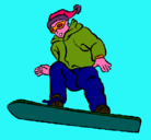 Dibujo Snowboard pintado por Estela
