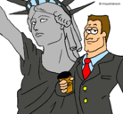 Dibujo Estados Unidos de América pintado por laura