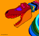 Dibujo Esqueleto tiranosaurio rex pintado por daniel
