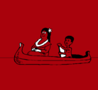 Dibujo Madre e hijo en canoa pintado por kk2l1k2k1llwl22