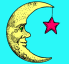 Dibujo Luna y estrella pintado por melody