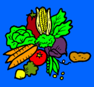 Dibujo verduras pintado por diego