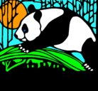 Dibujo Oso panda comiendo pintado por gonzalo