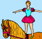 Dibujo Trapecista encima de caballo pintado por animalessimona