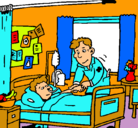 Dibujo Niño hospitalizado pintado por nestoralfonsofarias