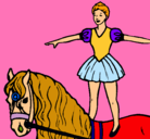 Dibujo Trapecista encima de caballo pintado por alejandra
