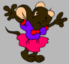 Dibujo Rata con vestido pintado por FERNANDO