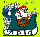 Dibujo Papa Noel en su trineo pintado por nicoysofi