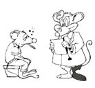 Dibujo Doctor y paciente ratón pintado por f