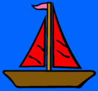 Dibujo Barco velero pintado por bote