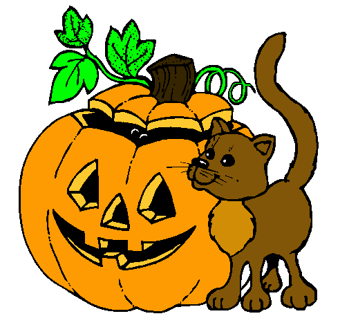 Calabaza y gato