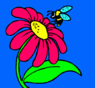 Dibujo Margarita con abeja pintado por raquel