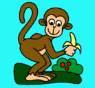Dibujo Mono pintado por Laura