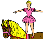 Dibujo Trapecista encima de caballo pintado por camilasierra