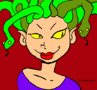 Dibujo Mujer medusa pintado por floopy