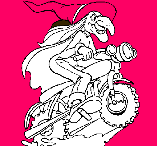 Bruja en moto