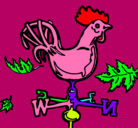 Dibujo Veletas y gallo pintado por julia