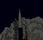 Dibujo Lanzamiento cohete pintado por tutus