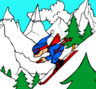 Dibujo Esquiador pintado por ian