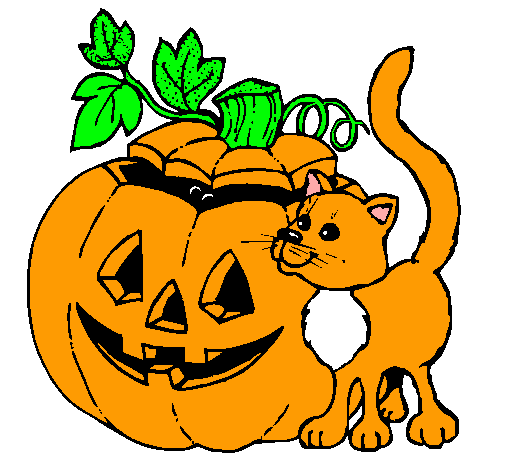 Calabaza y gato