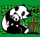 Dibujo Mama panda pintado por albert