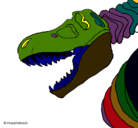 Dibujo Esqueleto tiranosaurio rex pintado por carlos