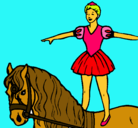 Dibujo Trapecista encima de caballo pintado por patricioa.