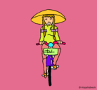 Dibujo China en bicicleta pintado por marta