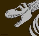 Dibujo Esqueleto tiranosaurio rex pintado por reymond