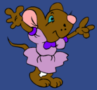 Dibujo Rata con vestido pintado por irene