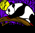 Dibujo Oso panda comiendo pintado por nanadibujo
