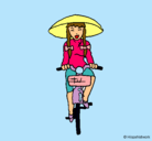 Dibujo China en bicicleta pintado por ho