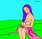 Dibujo Madre con su bebe pintado por joselyne