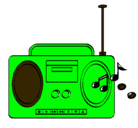 Dibujo Radio cassette 2 pintado por duban